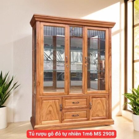 Tủ rượu gõ đỏ tự nhiên 1m6 MS 2908
