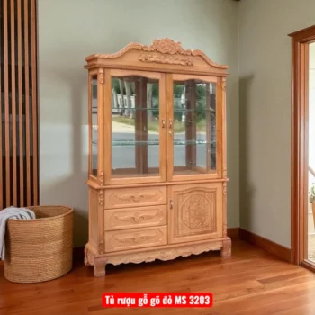 Tủ rượu gỗ gõ đỏ MS 3203