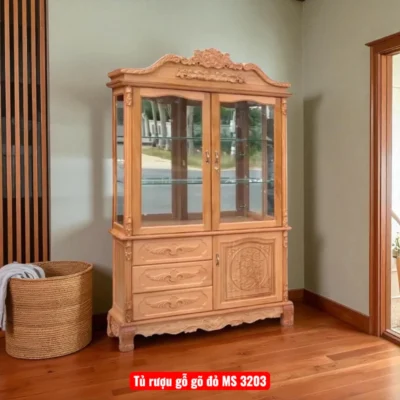 Tủ rượu gỗ gõ đỏ MS 3203