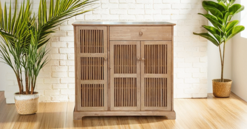 Tủ Giày Gỗ Cao Su Tự Nhiên