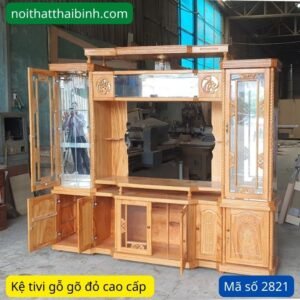 Kệ tivi kết hợp tủ rượu gỗ gõ đỏ MS 2821 Kệ tivi kết hợp tủ rượu gỗ gõ đỏ MS 2821