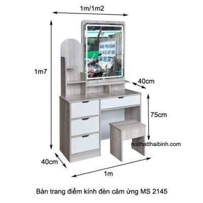 Bàn trang điểm kính đèn cảm ứng MS 2145 Bàn trang điểm kính đèn cảm ứng
