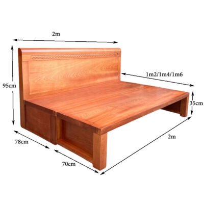 Giường gấp gỗ xoan đào tự nhiên MS 3195