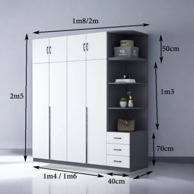 Mẫu tủ quần áo đẹp hiện đại MS 3207 Mẫu tủ quần áo đẹp hiện đại