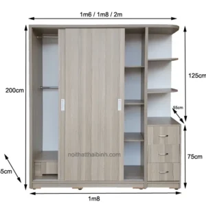 Tủ quần áo cánh lùa hiện đại MS 1233 Tủ quần áo cánh lùa hiện đại MS 1233