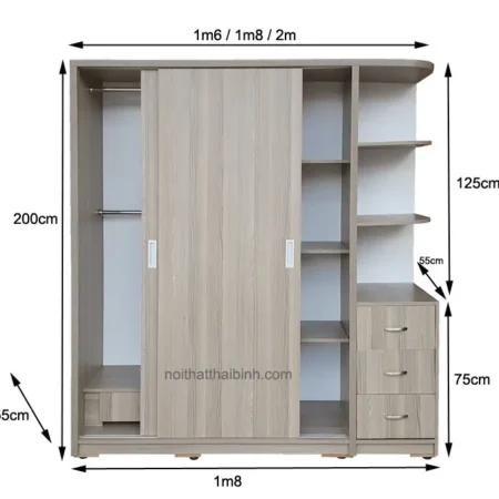 Tủ quần áo cánh lùa hiện đại MS 1233 7 Tủ quần áo cánh lùa hiện đại MS 1233