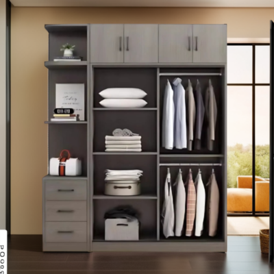 Tủ Áo 2 Tầng cửa lùa có kệ trang trí MS 3196 Tủ Áo 2 Tầng cửa lùa có kệ trang trí