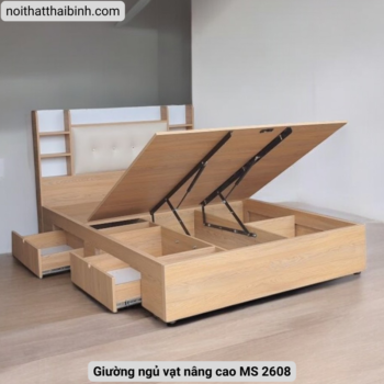 Giường ngủ vạt nâng cao MS 2608 Giường ngủ vạt nâng cao