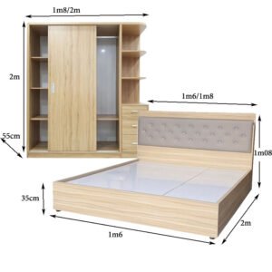 Bộ giường tủ phòng ngủ hiện đại MS 3211 Bộ giường tủ phòng ngủ hiện đại