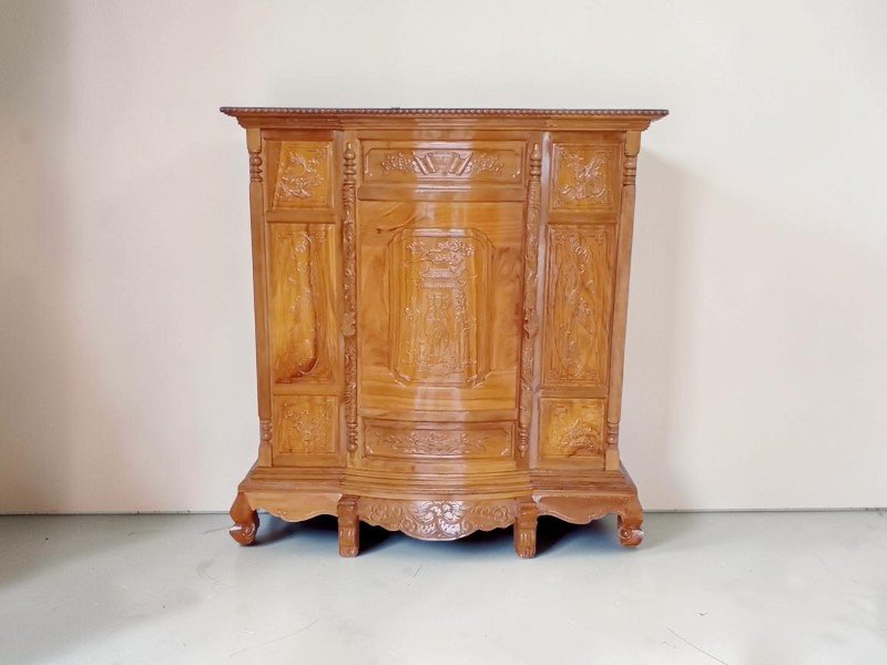 Kích thước tủ thờ ông bà chuẩn thước Lỗ Ban gỗ tự nhiên