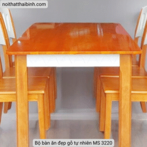 Bộ bàn ăn đẹp MS 3220 11 Bo ban an dep go tu nhien MS 3220 5