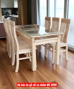Bộ bàn ăn gỗ sồi tự nhiên