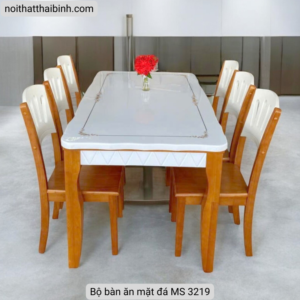 Bộ bàn ăn mặt đá MS 3219 Bộ bàn ăn mặt đá MS 3219
