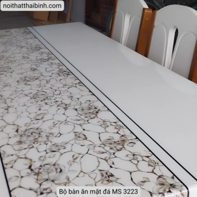 Bộ bàn ăn mặt đá MS 3223 Bộ bàn ăn mặt đá