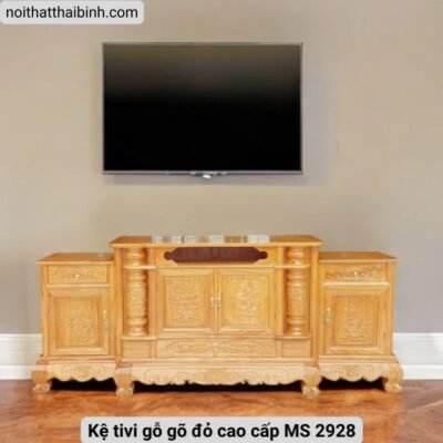 Kệ tivi gỗ gõ đỏ cao cấp