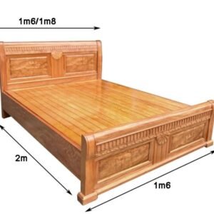 Giường ngủ gỗ tự nhiên vạt phản MS 2945 Kích thước giường ngủ gỗ tự nhiên vân đinh hương vạt phản