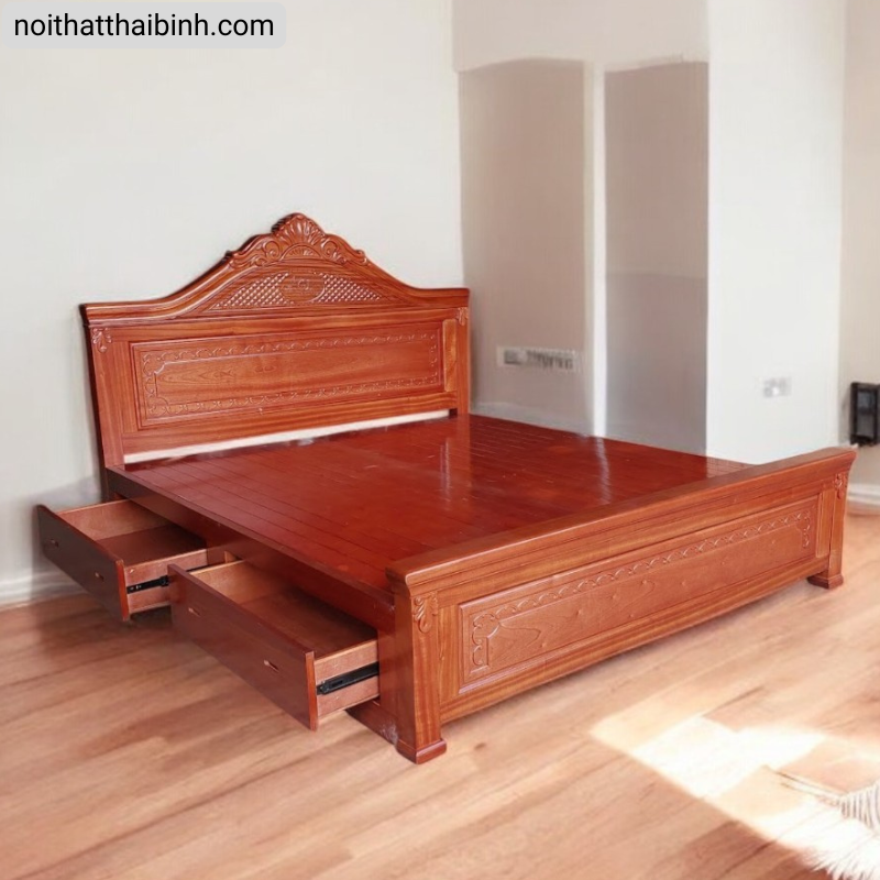 Mẫu giường gỗ tự nhiên đẹp Mẫu giường gỗ tự nhiên đẹp