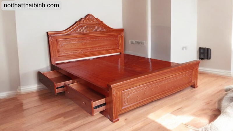 Mẫu giường gỗ tự nhiên đẹp Mẫu giường gỗ tự nhiên đẹp