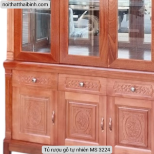 Tủ rượu phòng khách gỗ tự nhiên MS 3224 Mẫu tủ rượu