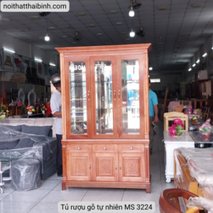 Tủ rượu phòng khách gỗ tự nhiên MS 3224 Mẫu tủ rượu