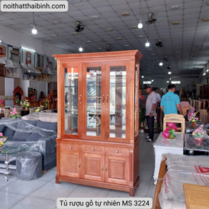 Tủ rượu phòng khách gỗ tự nhiên MS 3224 Mẫu tủ rượu