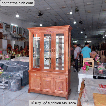 Tủ rượu phòng khách gỗ tự nhiên MS 3224 9 Mẫu tủ rượu
