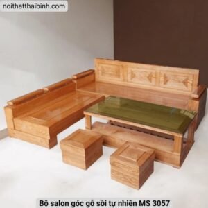 Bộ salon góc gỗ sồi tự nhiên MS 3057