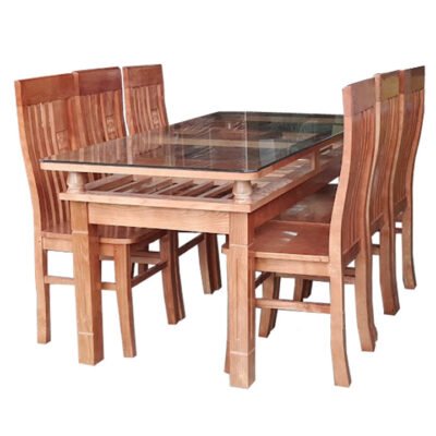 Bộ bàn ăn gỗ xoan đào 6 ghế MS 2433 Bộ bàn ăn gỗ xoan đào 6 ghế MS 2433
