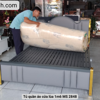 Giường sắt 1m6