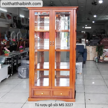 Tủ rượu gỗ sồi MS 3227 Tủ rượu gỗ