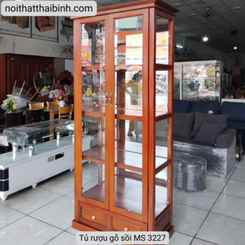 Tủ rượu gỗ sồi MS 3227 Tủ rượu gỗ