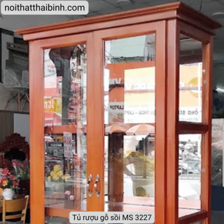 Tủ rượu gỗ sồi MS 3227 10 Tủ rượu gỗ sồi