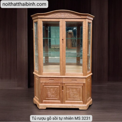 Tủ rượu gỗ sồi tự nhiên cao cấp MS 3231 Tủ rượu gỗ sồi tự nhiên cao cấp