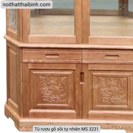 Tủ rượu gỗ sồi tự nhiên cao cấp
