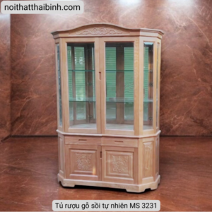 Tủ rượu gỗ sồi tự nhiên cao cấp MS 3231 Tủ rượu gỗ sồi tự nhiên cao cấp