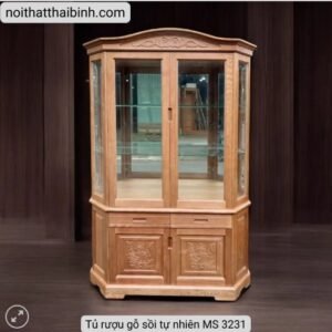 Tủ rượu gỗ sồi tự nhiên cao cấp MS 3231