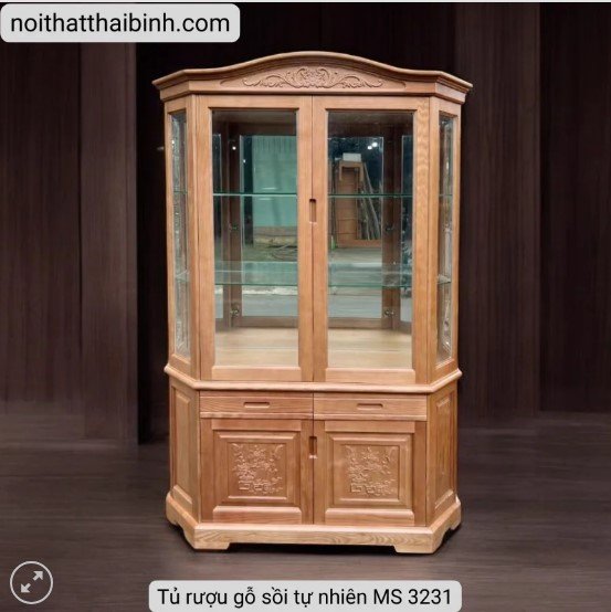 Tủ rượu gỗ sồi tự nhiên cao cấp MS 3231 Tủ rượu gỗ sồi tự nhiên cao cấp MS 3231