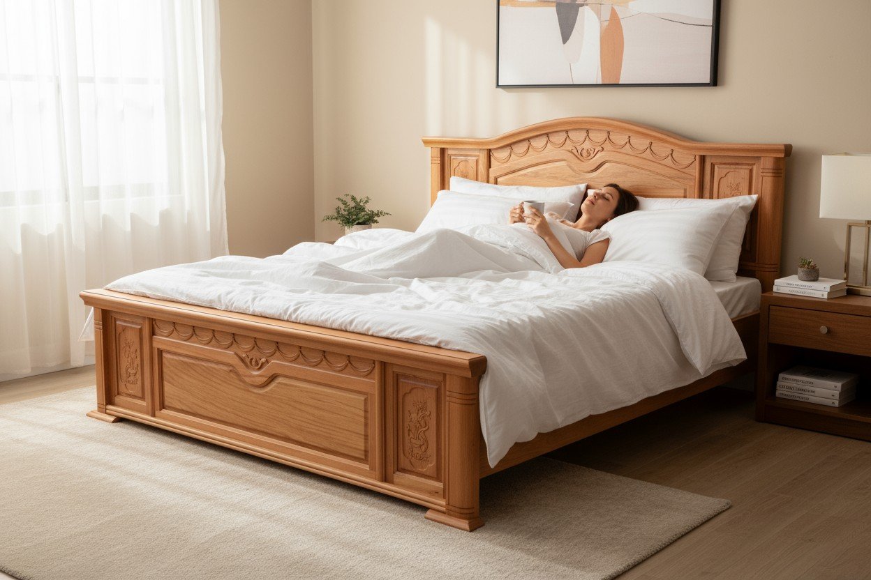 Giường Gỗ Tự Nhiên - Lựa Chọn Hoàn Hảo Cho Phòng Ngủ Sang Trọng 2025 34 Giường gỗ tự nhiên