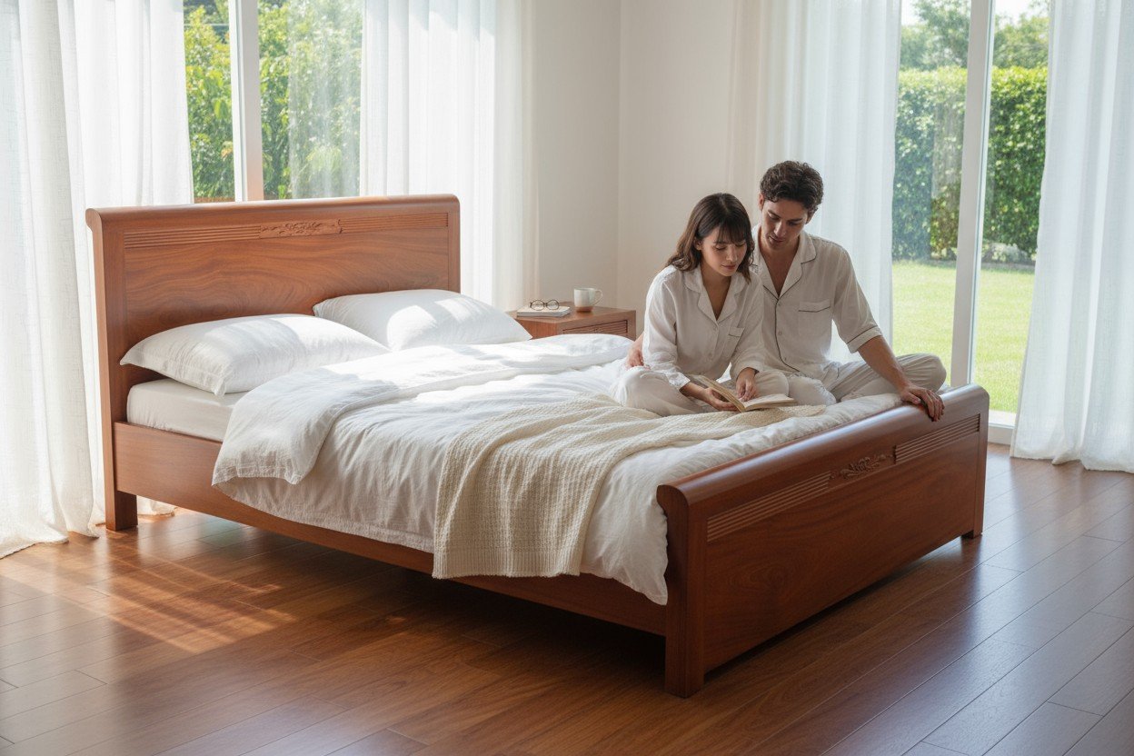 Giường Gỗ Tự Nhiên - Lựa Chọn Hoàn Hảo Cho Phòng Ngủ Sang Trọng 2025 41 Giường ngủ gỗ tự nhiên