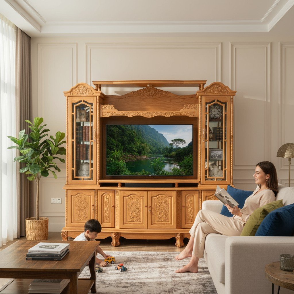 Mẫu kệ tivi treo tường hiện đại tiết kiệm không gian sang trọng