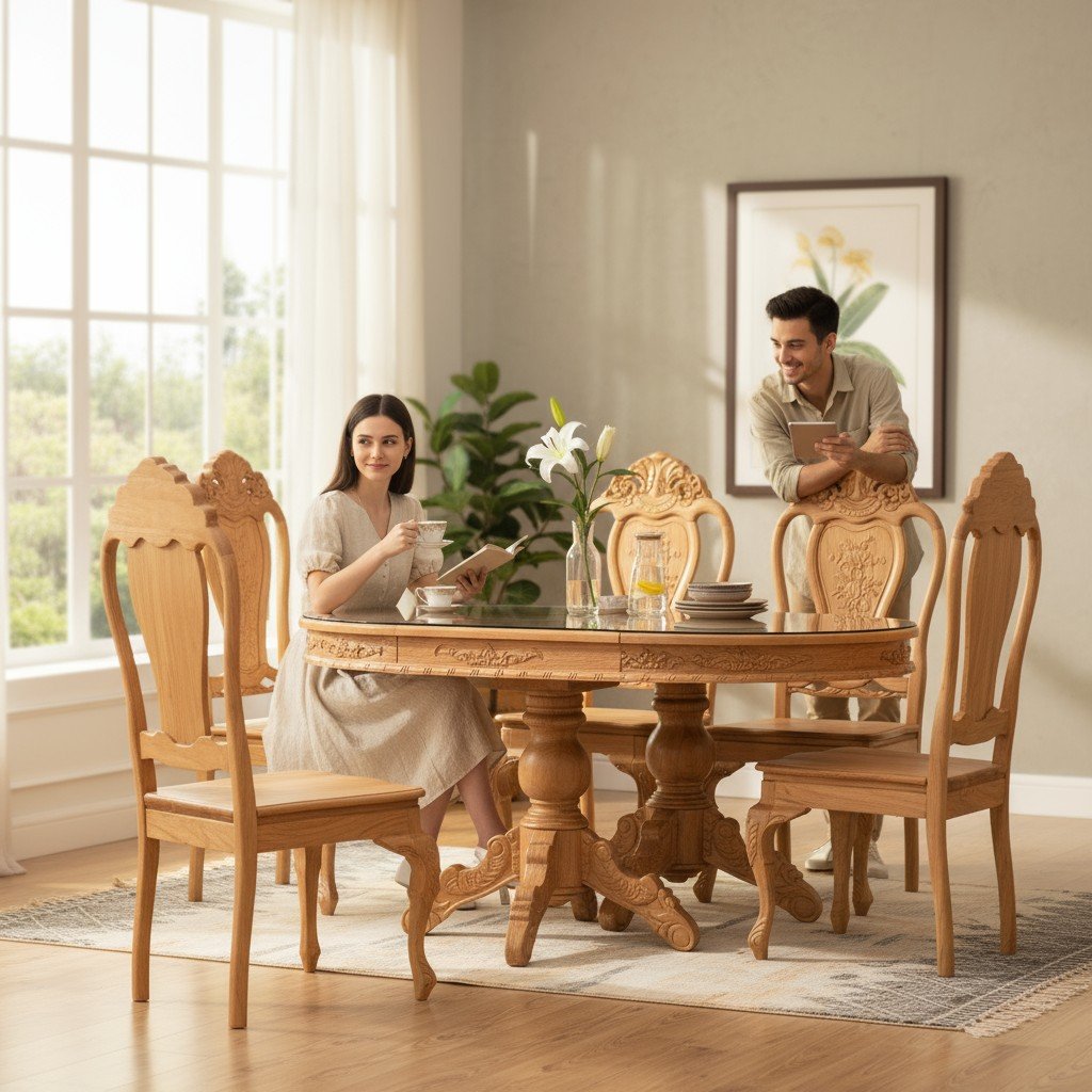 Hướng Dẫn Chọn Bàn Ăn Gỗ Toàn Tập - Bí Quyết Từ Chuyên Gia Nội Thất 10 Bộ bàn ăn gỗ tự nhiên cao cấp trong hướng dẫn chọn bàn ăn gỗ