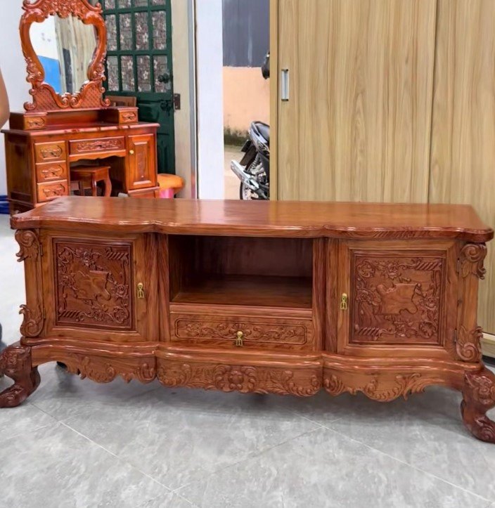Mẫu kệ tivi đẹp dáng thấp phong cách tối giản hiện đại