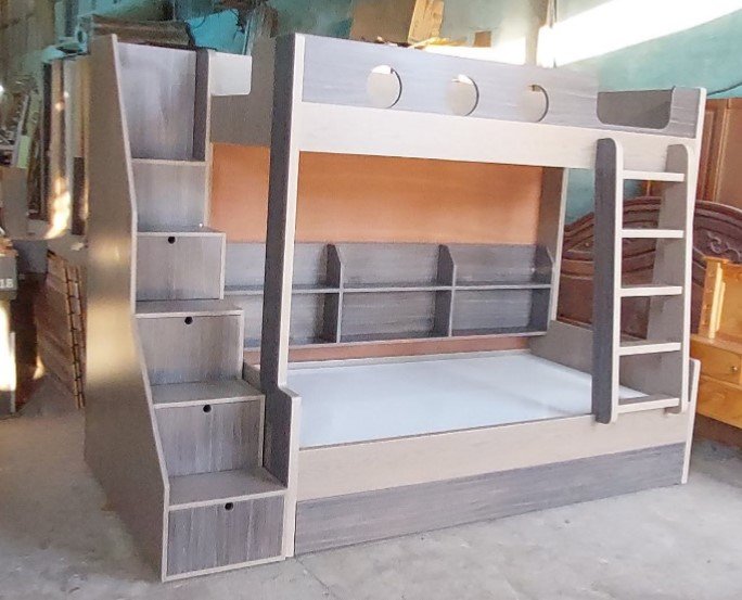 Mẫu giường tầng đẹp bố trí gọn trong phòng ngủ trẻ em nhỏ