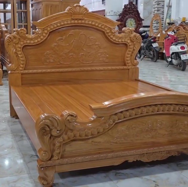 ý tưởng thiết kế giường gỗ sang trọng đẳng cấp Mẫu giường gỗ đẹp tích hợp ngăn kéo lưu trữ dưới gầm