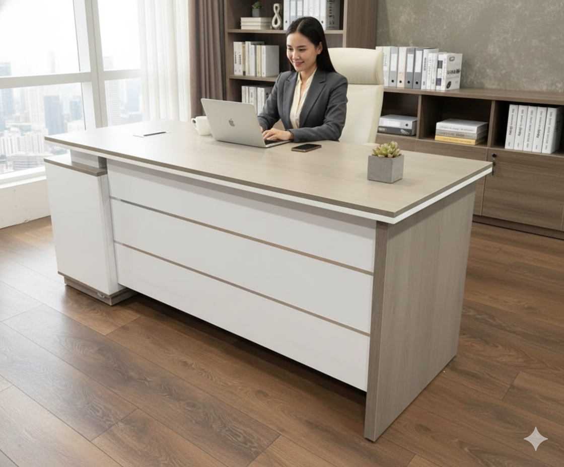 BÀN LÀM VIỆC HIỆN ĐẠI - XU HƯỚNG NỘI THẤT VĂN PHÒNG 2025 22 Bàn làm việc hiện đại