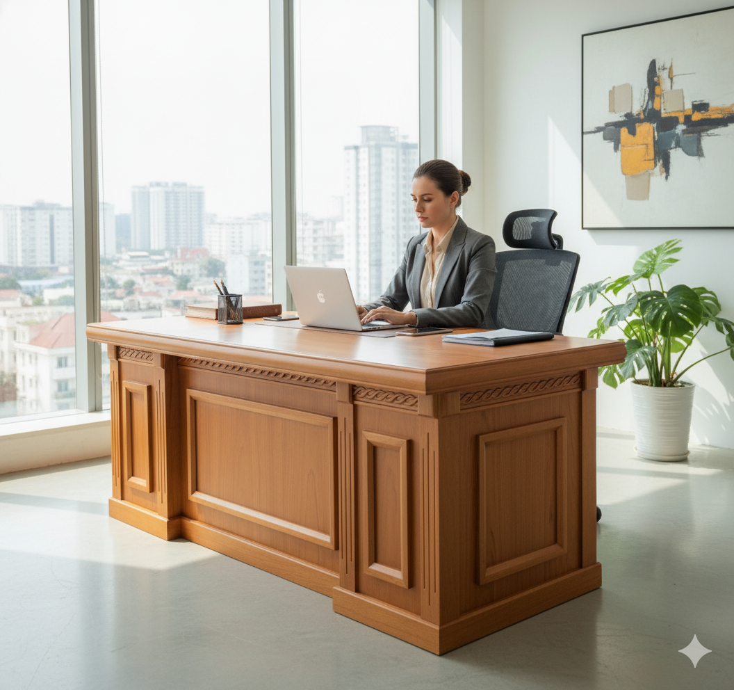 BÀN LÀM VIỆC HIỆN ĐẠI - XU HƯỚNG NỘI THẤT VĂN PHÒNG 2025 20 Bàn làm việc hiện đại