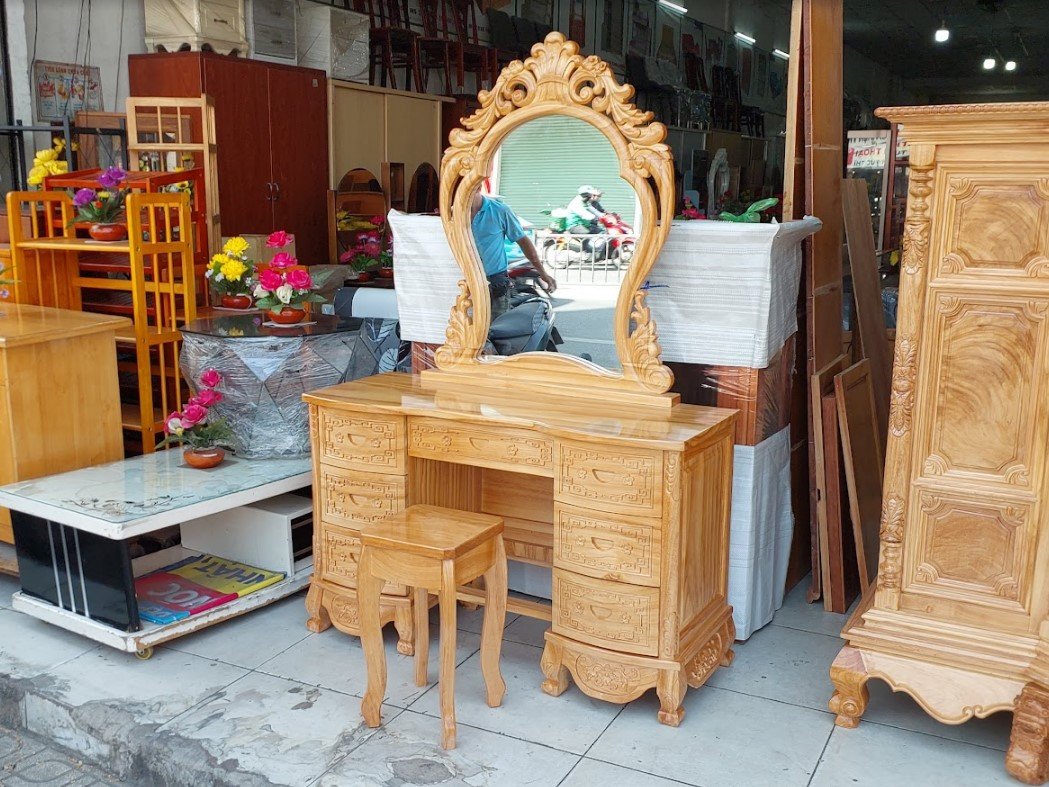 Bàn trang điểm tại TPHCM mẫu mã đa dạng giá tốt Bàn trang điểm gỗ gõ đỏ