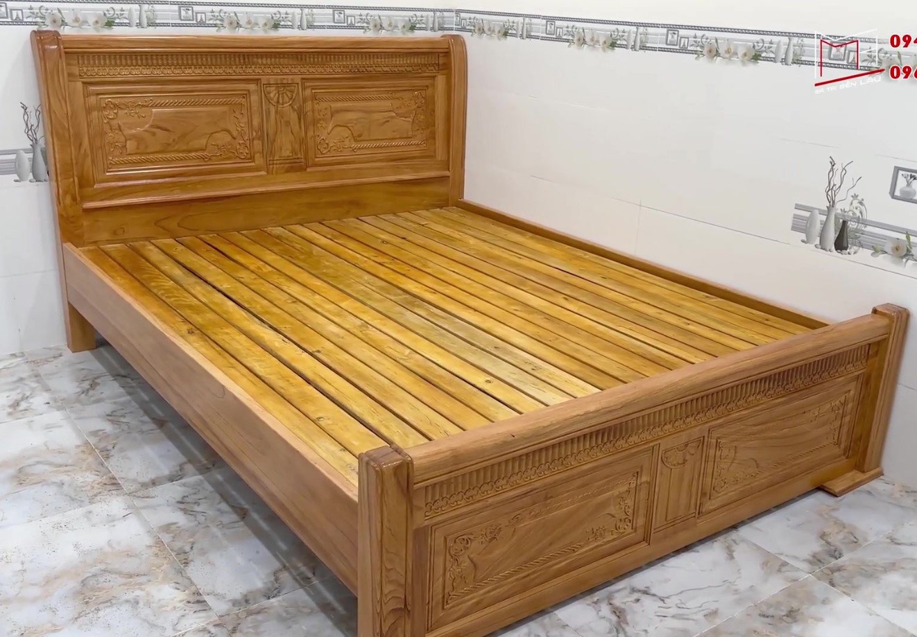 Giường gỗ công nghiệp tại quận 2 giá tốt đẹp Mẫu giường gỗ công nghiệp cao cấp phủ vân gỗ óc chó