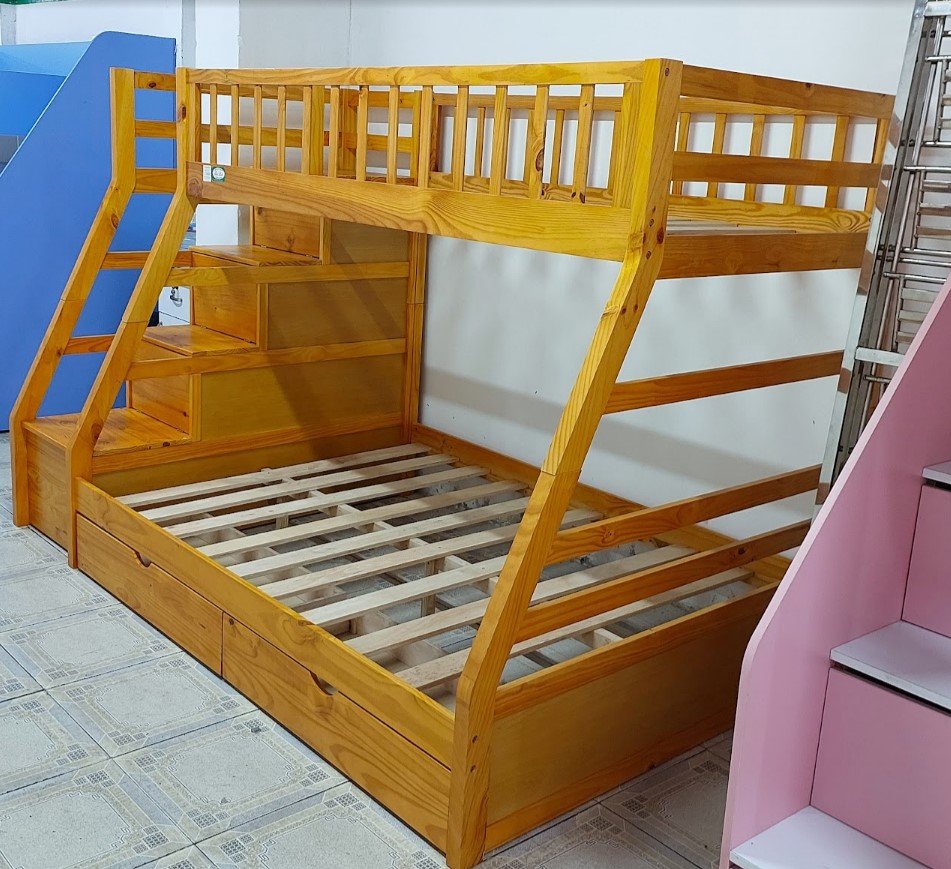 Mua giường tầng cho bé kiểu hiện đại có ngăn kéo lưu trữ tích hợp