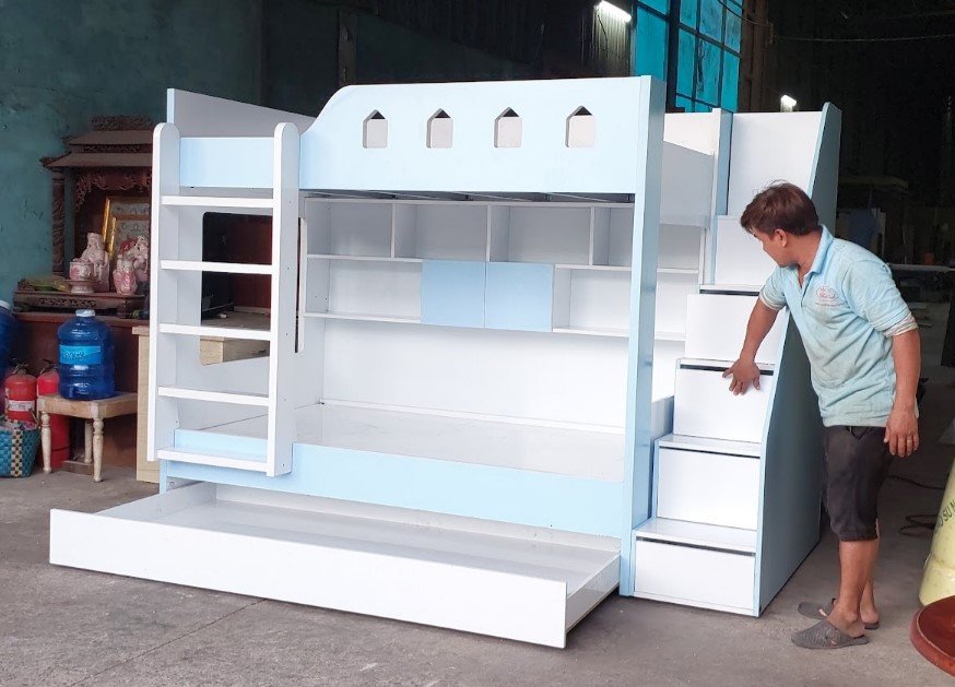 Giường tầng dạng nhà cây tạo không gian vui chơi sáng tạo cho bé